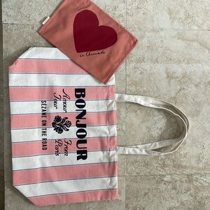 Sezane Bonjour Tote and La Chamande zippered pouch (brand new!)